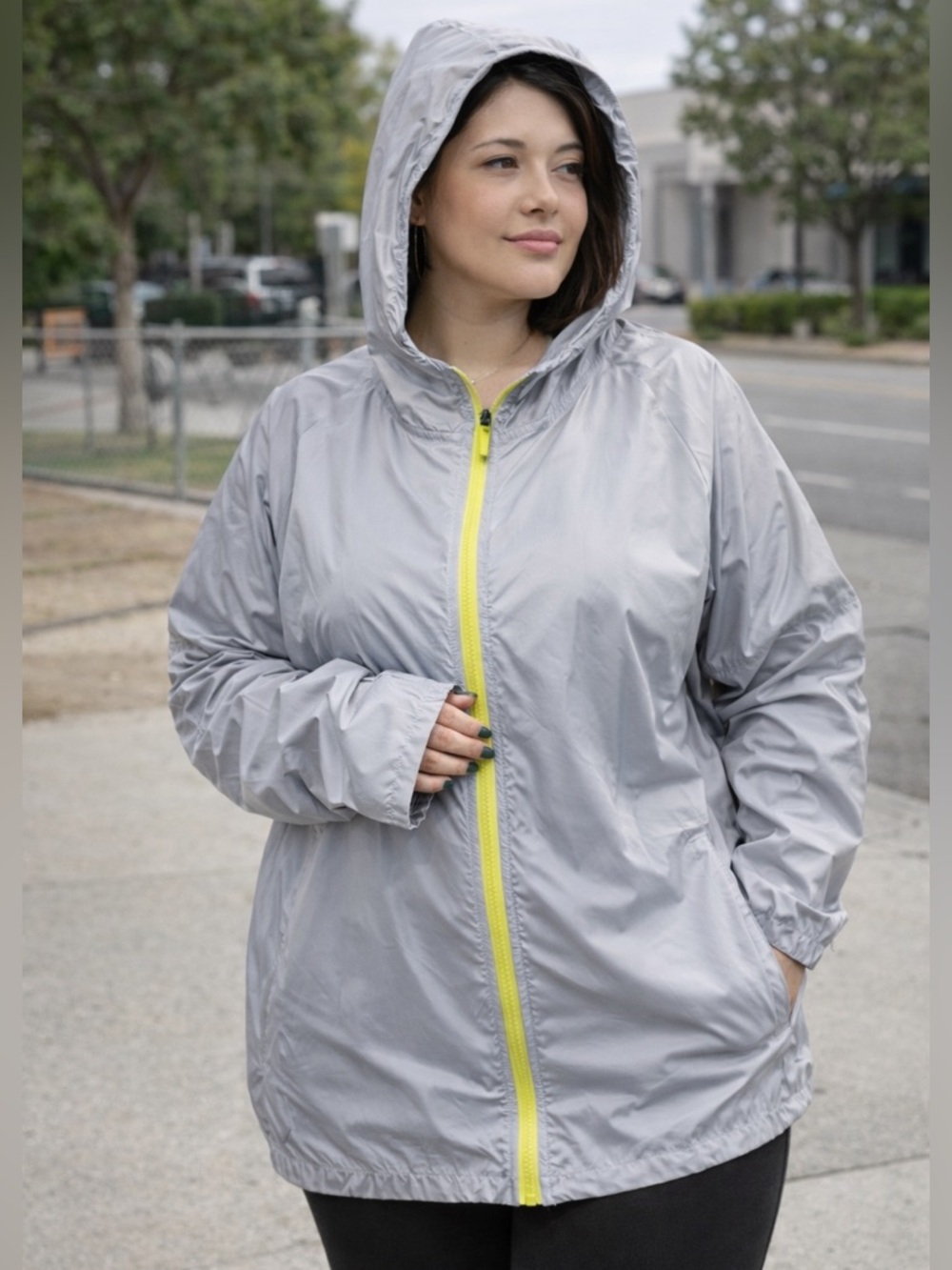 Women's Silver Hooded Ski Jacket